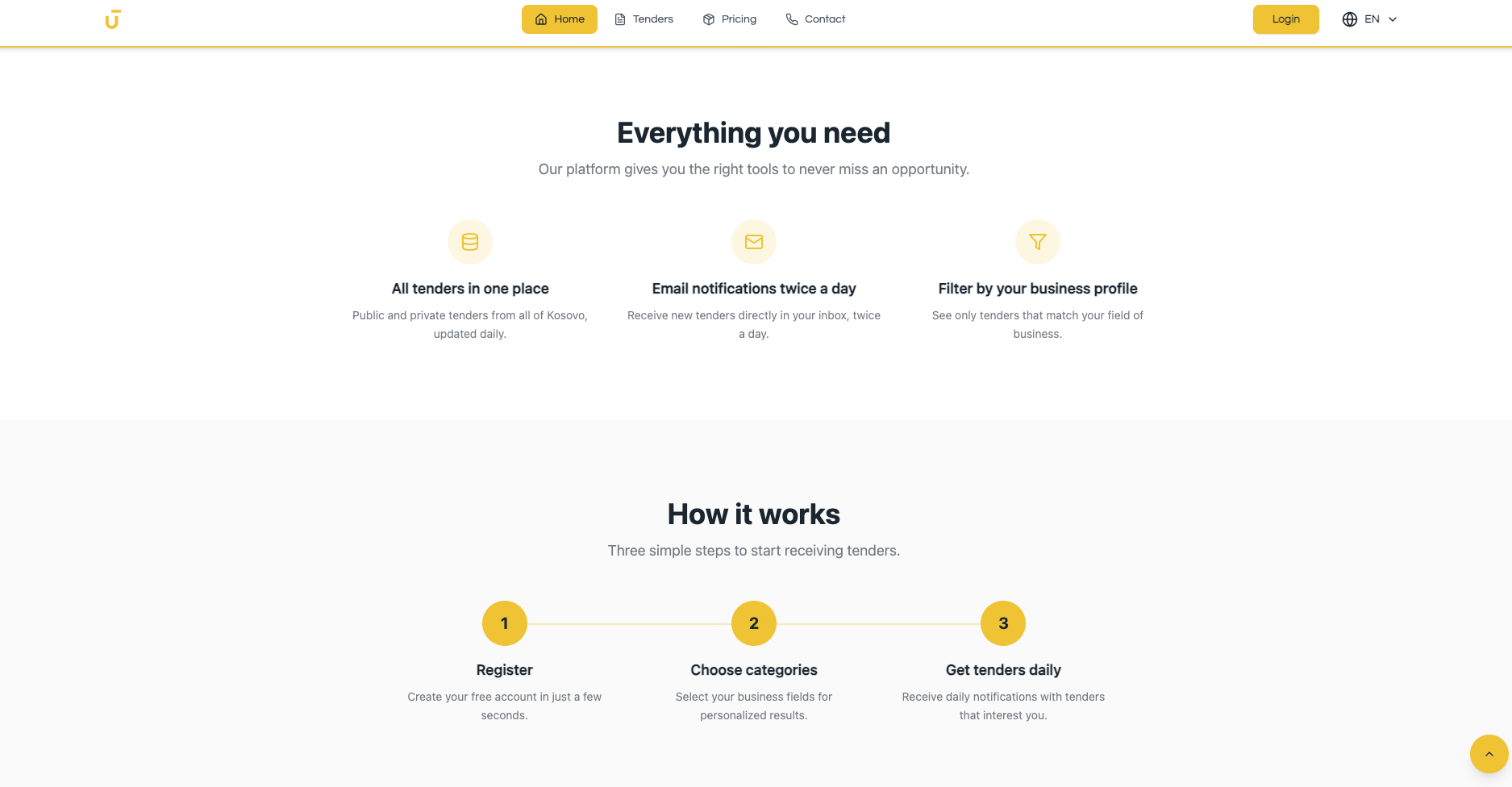UTender — screen 2