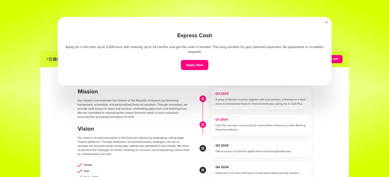 Cash Plus — screen 3