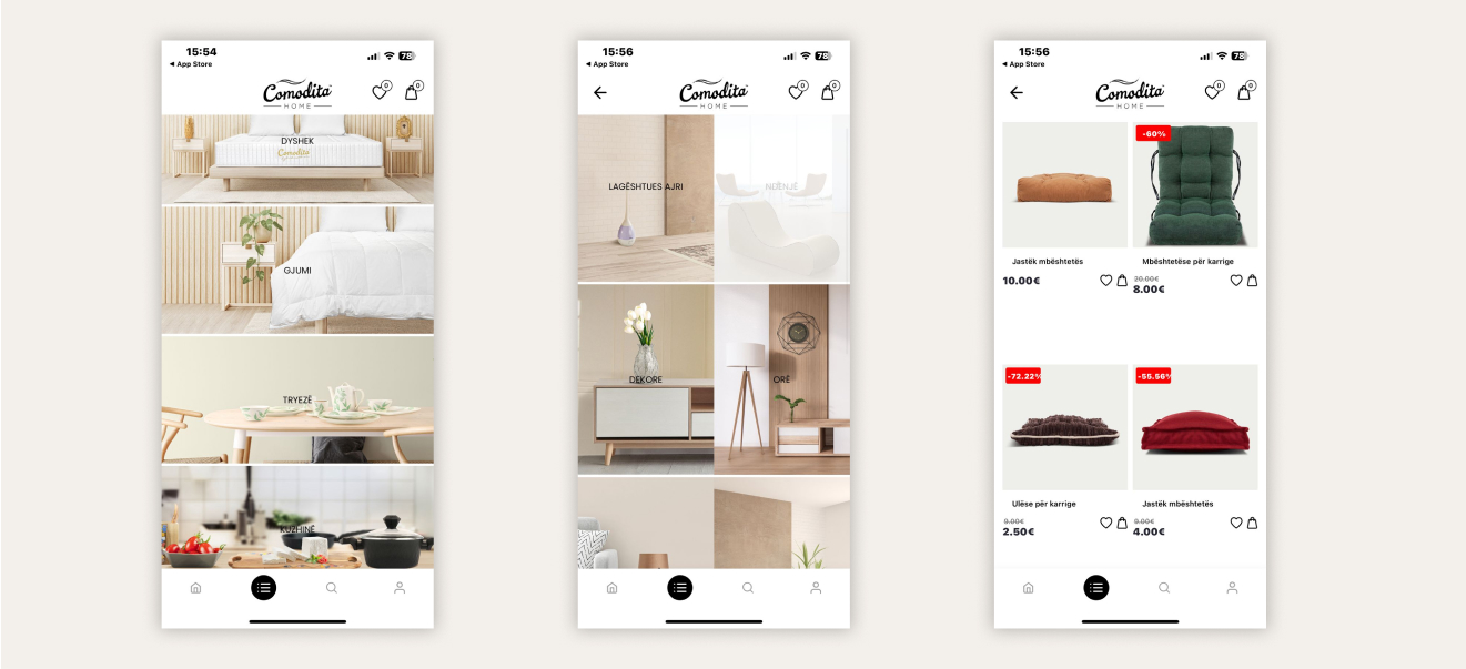 Comodita Home — screen 2